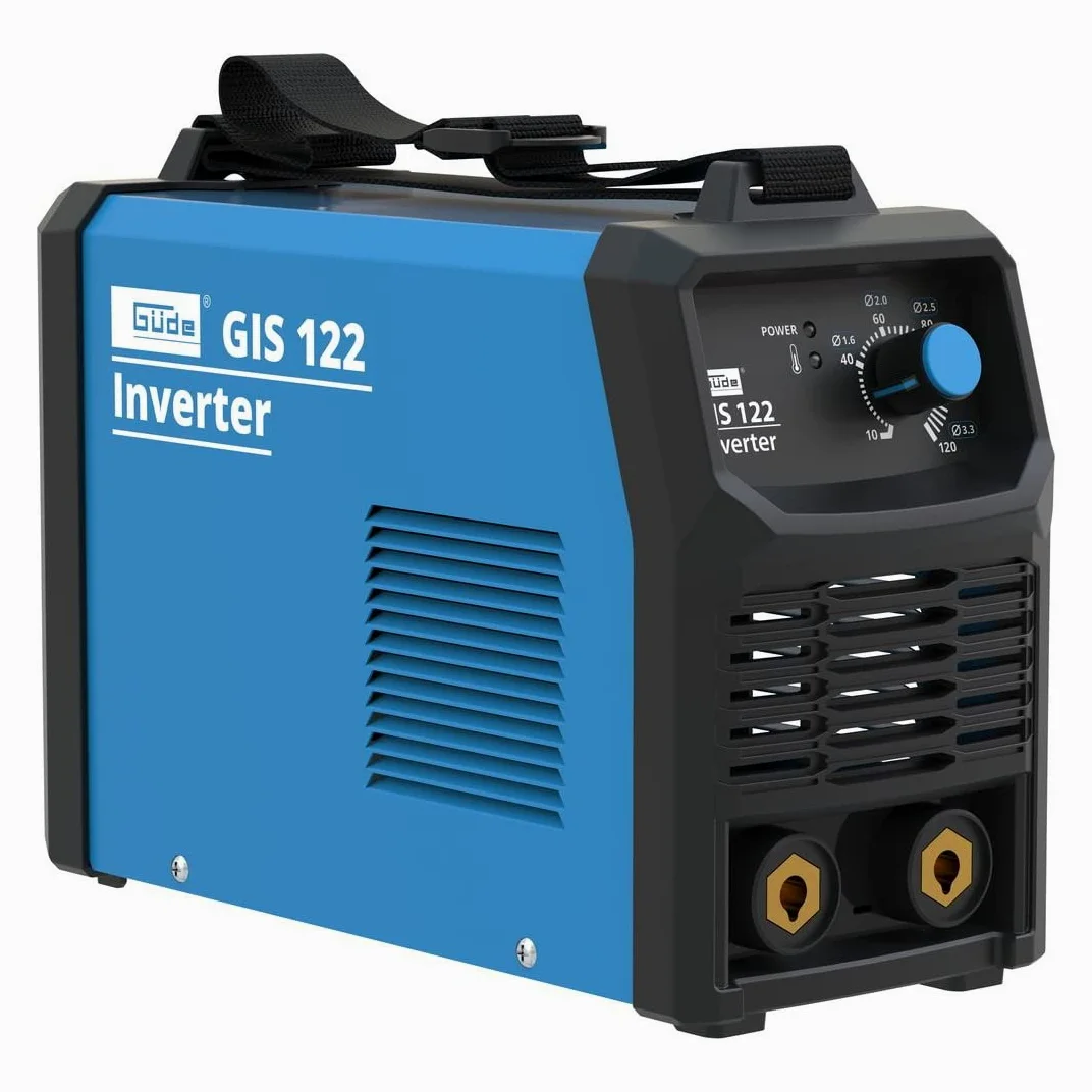 Güde Saldatrice Inverter GIS 122 (230 V, 16,7 W di potenza inattiva, 3,6 kVA max. di alimentazione, 10 – 120 A, corrente di saldatura, con supporto per elettrodi, morsetto di massa, martello di scorie