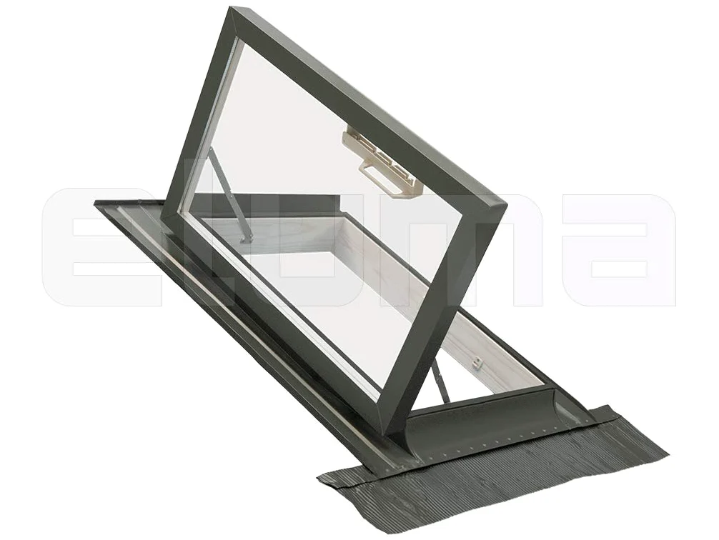 Lucernario - Finestra da tetto CLASSIC LIBRO | Finestra per uscita sul tetto | Vetro camera 4-9-4 | Apertura laterale | Made in Italy | 45x55 Base x Altezza
