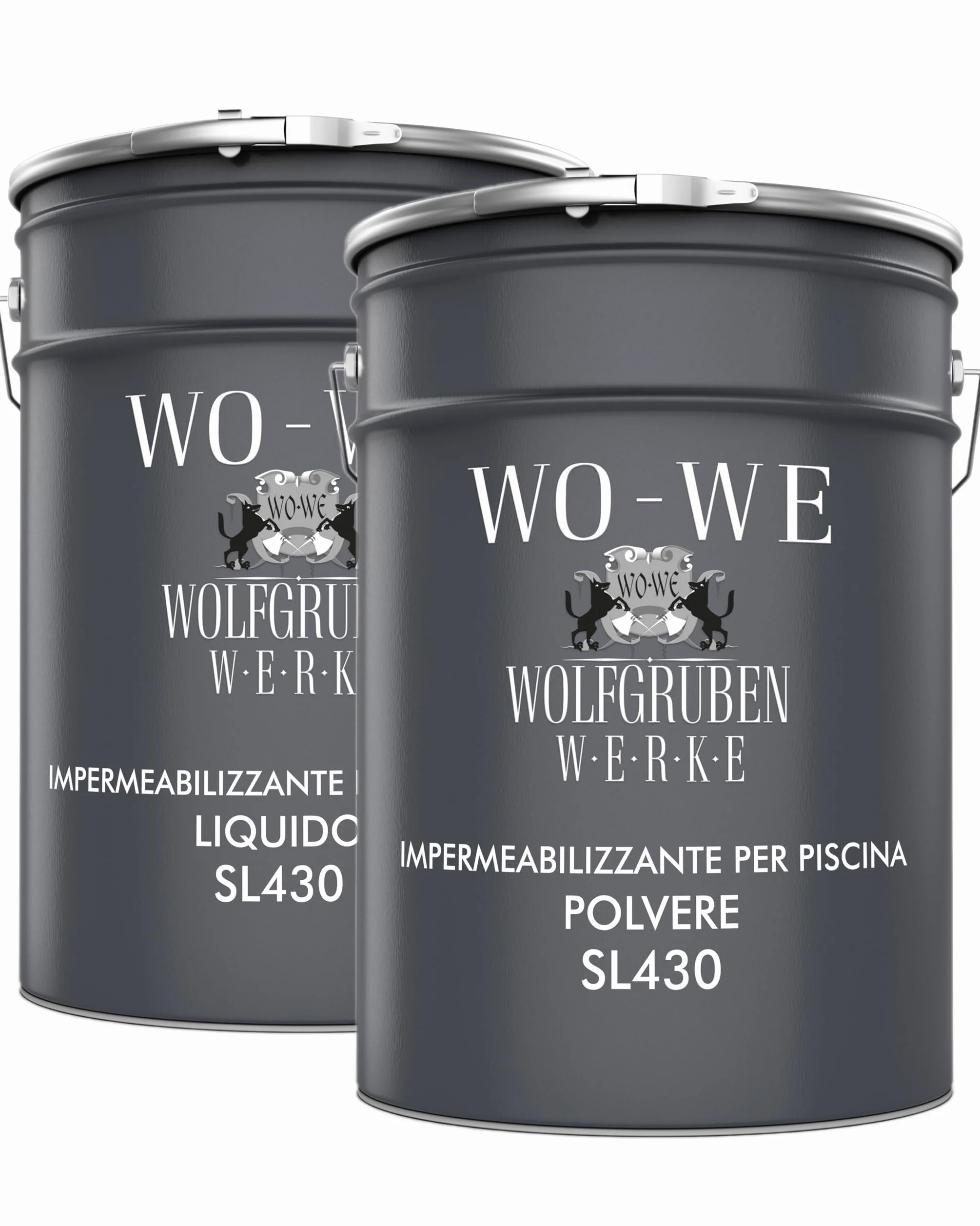 WO-WE Sigillante per piscine 2K Impermeabilizzante Bicomponente per cemento Grigio SL430-10kg