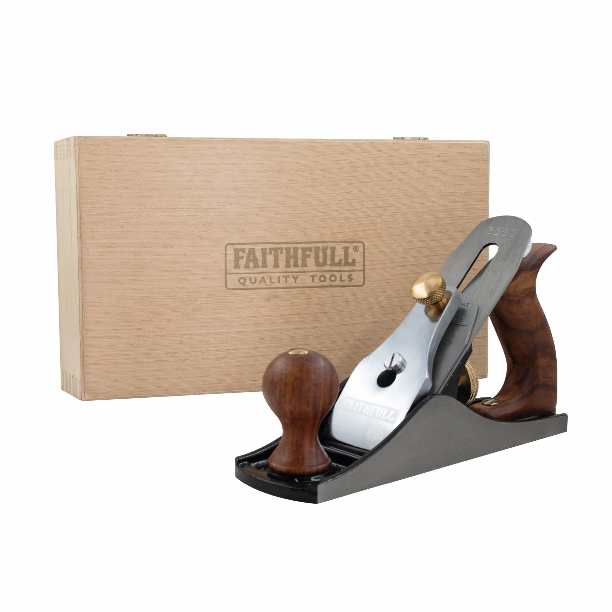 Pialla da finitura Faithfull n. 4 in scatola di legno – Pialla manuale in ghisa lavorata con precisione per legno duro e tenero, finitura superficiale, ebanisteria e falegnameria in generale
