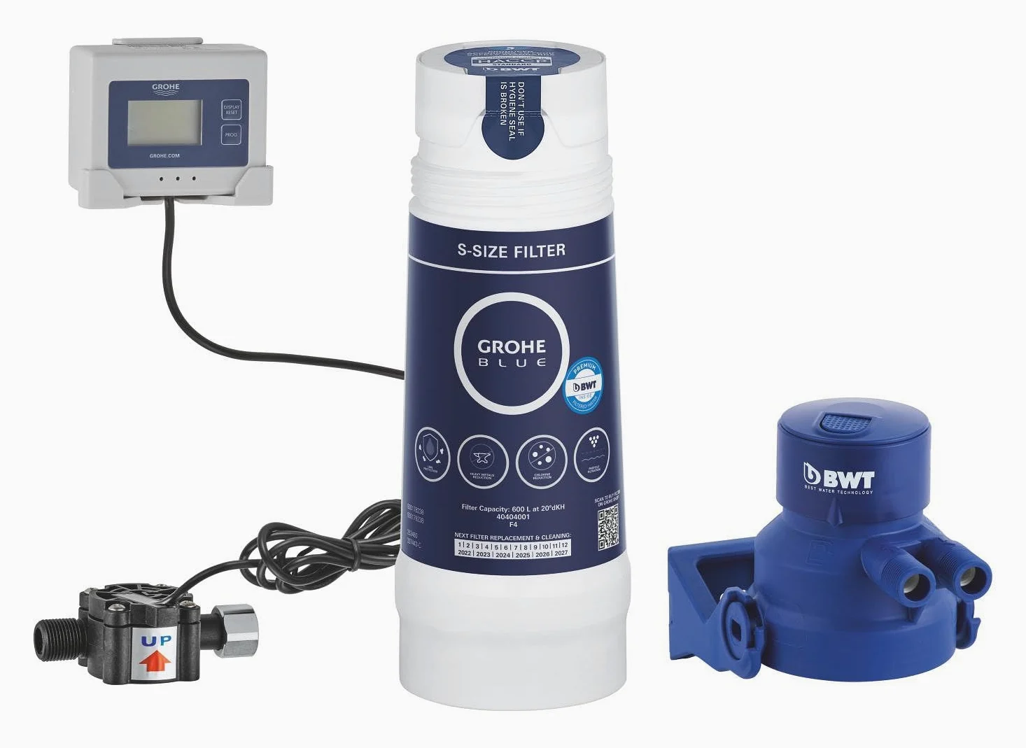 GROHE Blue Set filtro Taglia S con testata e contalitri, per sistemi Pure, Home, Pro e Red 40438001