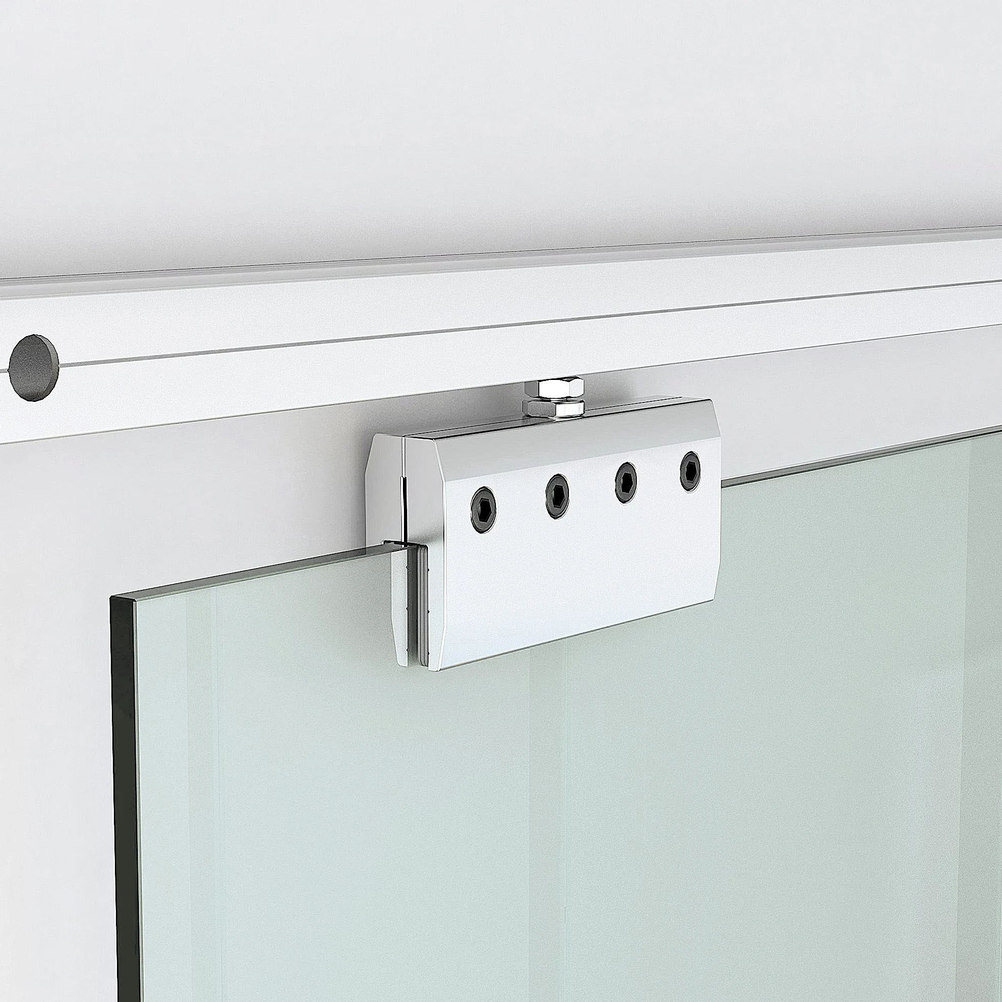 HOMCOM Porta Scorrevole in Vetro Trasparente con Binario e Maniglia in Alluminio per Bagno Cucina Studio 210x75x0.8cm