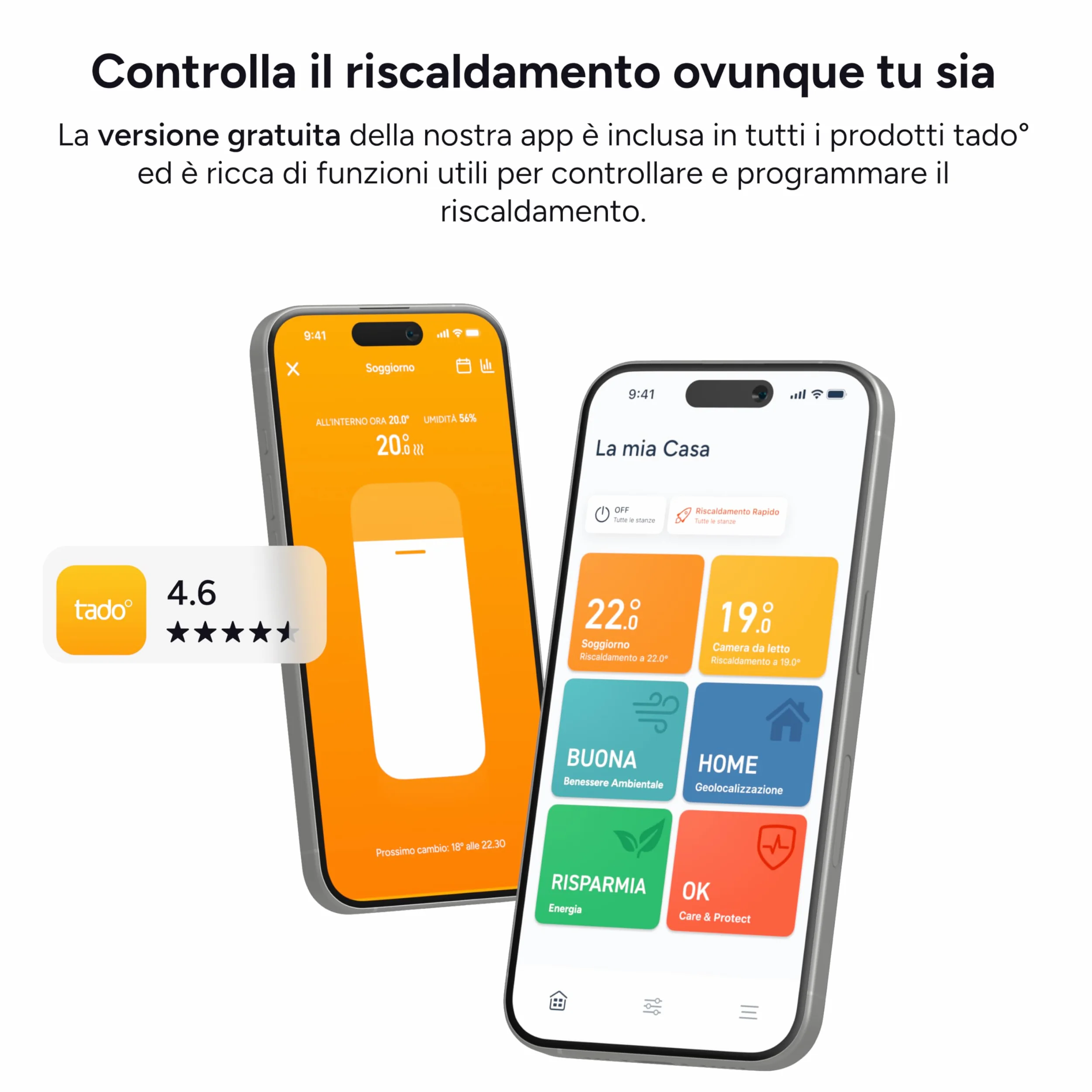 tado° termostato intelligente X, controllo del riscaldamento tramite app e smart speaker (Alexa, Siri, Google Assistant), installazione fai da te