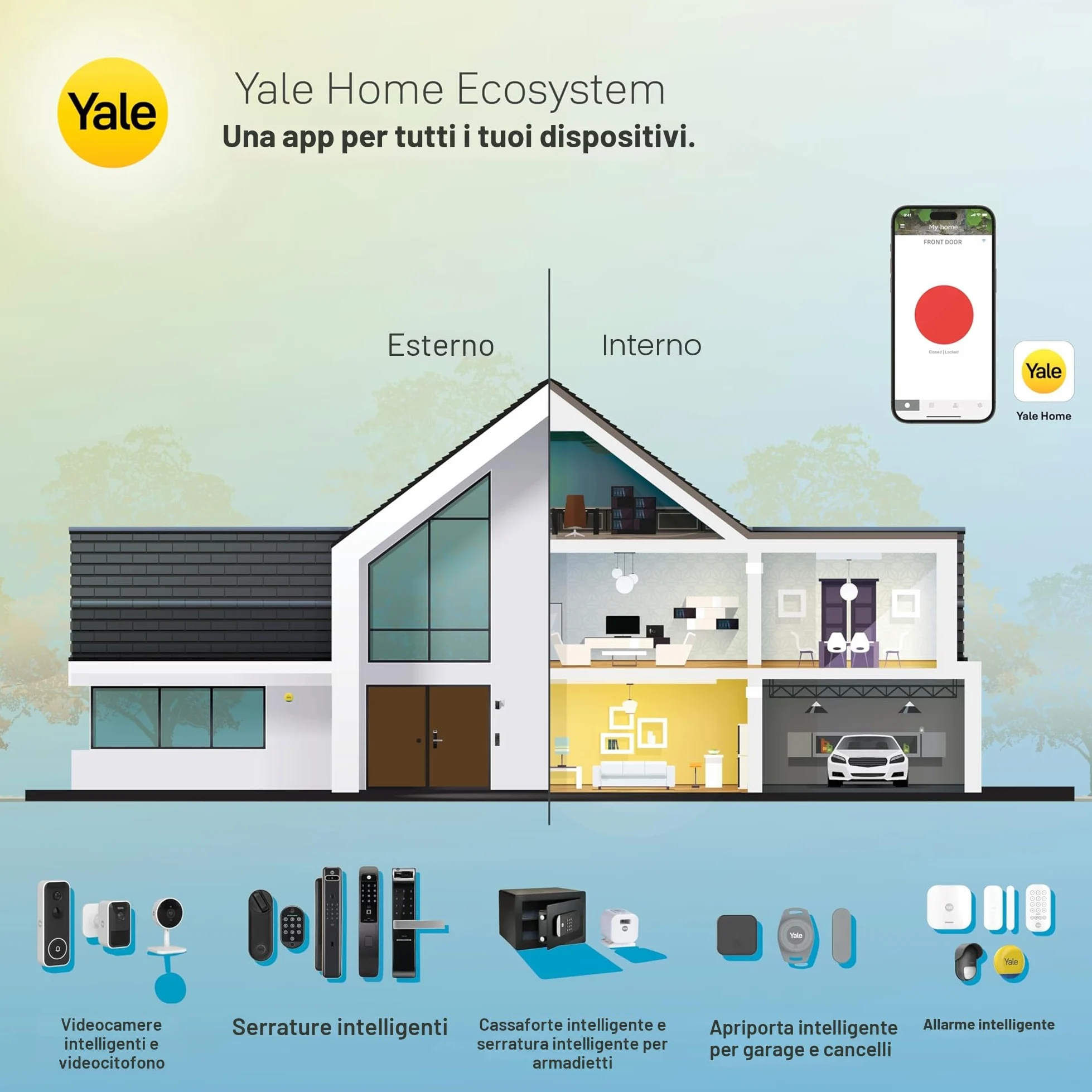 Yale Serratura Smart Linus L2 05/103210/MB Nero, accesso senza chiave, Installazione fai da te, Blocco/sblocco da remoto, Wi-Fi integrato, Compatibile con Matter, Controllo via App p Yale Home